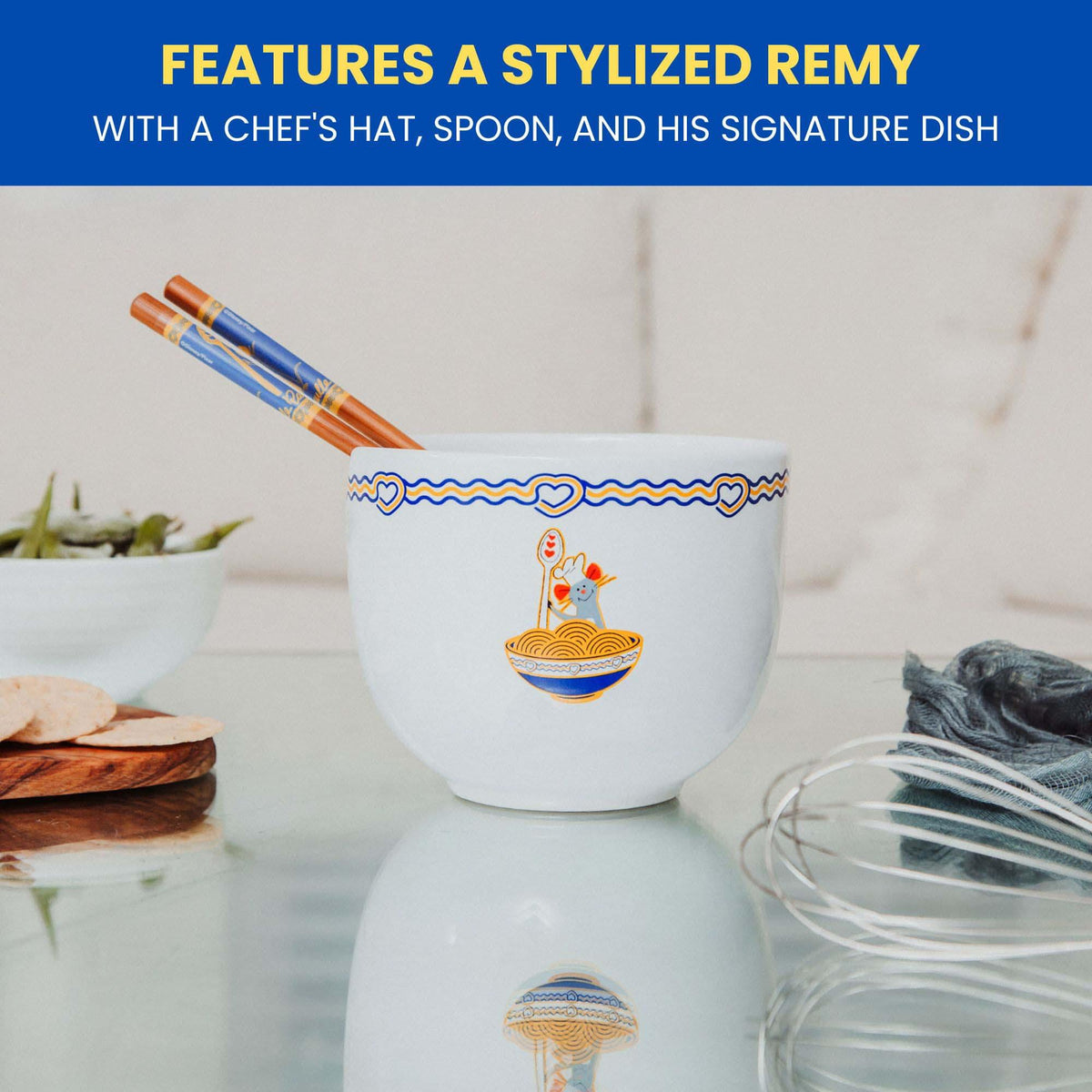 Disney Pixar Ratatouille 20-Ounce Ceramic Ramen Bowl and Chopstick Set
